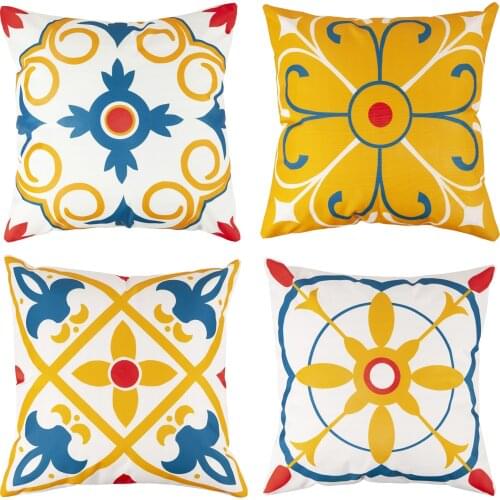 Outdoor Waterproof Throw Pillow Covers Cojines Exterior Jardin Polyester Linen Farmhouse Cushion Cases For Patio Tent Balcony