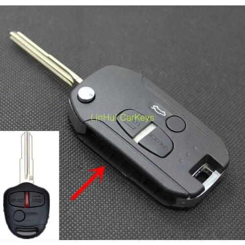 PINECONE Key Case for MITSUBISHI LANCER Car Key 3 Buttons Uncut Right GROOVE Blade 1 Remote Blank Key Shell Cover 1 PC