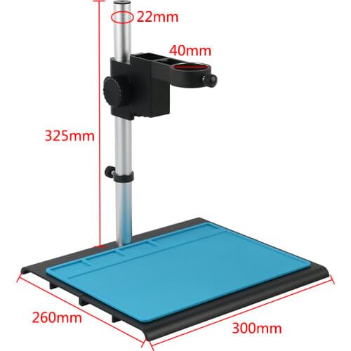 40mm Adjustment Lens Holder Aluminum Alloy Industrial Digital Microscope Camera Table Stand+Working MatFor HDMI VGA USB Camera