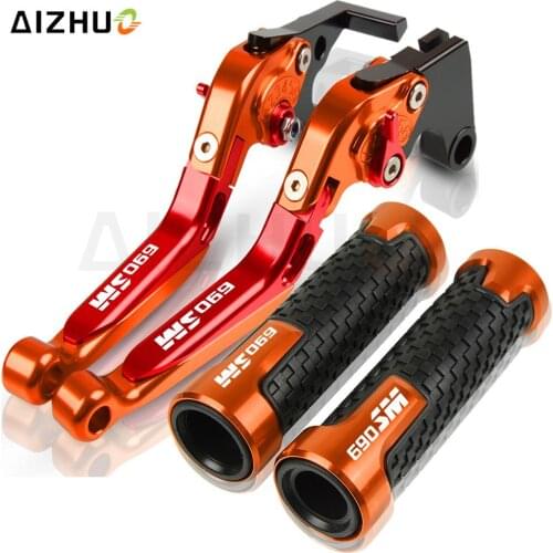690SM Handlebar FOR 690SM 690 SM 2007-2008 Logo Motorcycle CNC Adjustable Brake Clutch Levers 7/8''22mm Handle Bar Hand Grips
