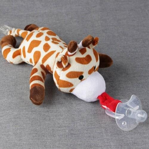 Removeable Pacifier Food Safe Silicone Nipples And Gift Plush Toy Baby Doll with Pacifier Clips Lovely Elephant Toys