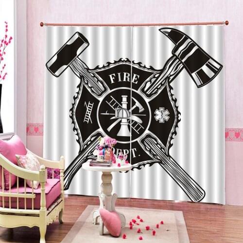 Modern Pirate pattern Polyester Fabric Window Curtain For Living room Bedroom Blackout Drapes Decor Sets 2 Panels With Hooks