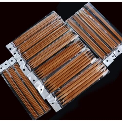 75pcs 15Sizes 20cm Bamboo Knitting Needles Crochet Hooks 8 Double Pointed Carbonized Bamboo Needles Sweater Weave Craft