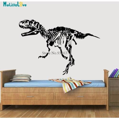 T-Rex Dinosaur Skeleton Home Living Room Decor Vinyl Art Wall Stickers Removable Vinyl Wallpaper BD038