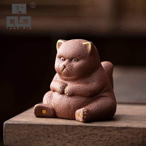 TANGPIN ceramic tea pets cute cat pottery tea accessories kung fu tea set decoration