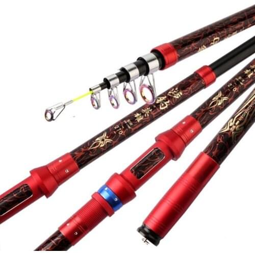 FRP Telescopic Fishing Rod Ultra-light Hand Rod Carp Feeder Fishing Rod 2.1m / 2.4m / 2.7m / 3.0m / 3.6m Colorful Guide Ring