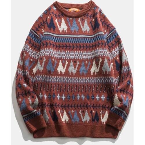 Knitted Sweater Men Pullover Fashion O-neck Winter Thick Warm Preppy Style Clothing Striped Long Sleeve Sweater Men Harajuku Top