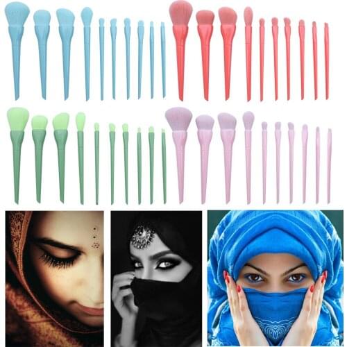 10pcs Colorful Makeup Brushes Set Foundation Powder Blush Highlight Concealer Brush Cosmetic Beauty Tool