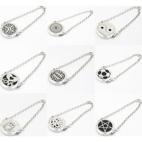 10pcs/lot Stainless Steel 2017 New Design Factory Wholesale Essential Oil Diffuser Perfume Locket Bracelet
