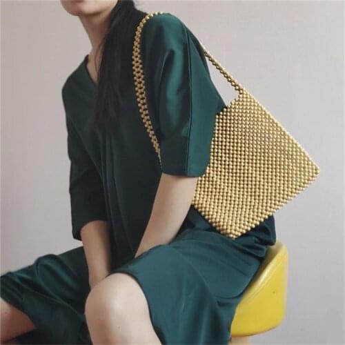 24x25CM Heavy Wood Braided Bead Bag a5975