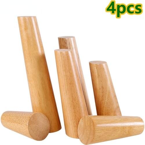4pcs Solid Wood Furniture Leg Table Feets Wooden Cabinet coffee Table Legs Fashion Furniture Hardware Replacement for Sofa Bed