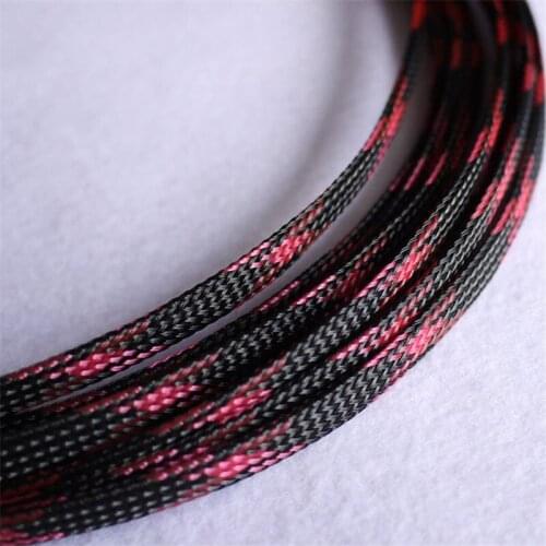 5/20/50/200 Meters Black & Pink- High quality 6mm Braid PET Expandable Sleeving High Density Sheathing Plaited Cable Sleeves