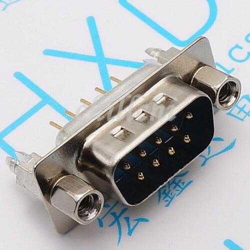 50PCS / Spear DB9 serial connector DB 9 male vertical fork DB9 vertical line hairtail