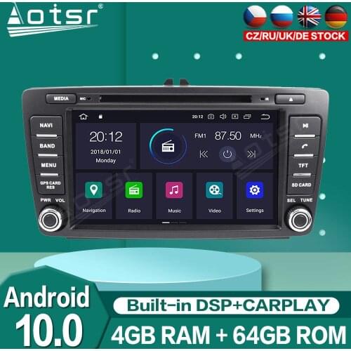 For Skoda Octavia 2008 2009 2010 2011 2012-2015 Android10.0 Radio Car Multimedia Auto Stereo Player GPS Navigation Tape Recorder