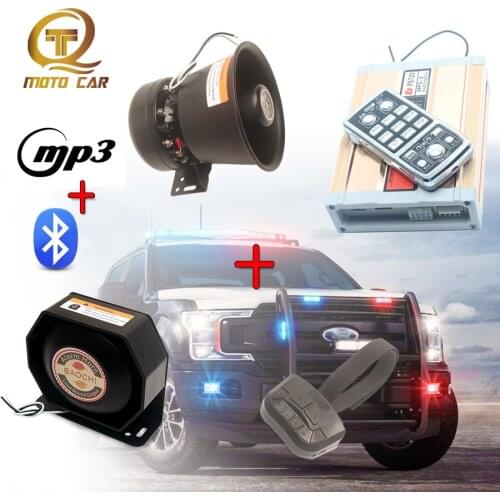 Wireless 12V Vehicle Speaker 200W Megaphone Tone Emergency MP3 Bluetooth Electronic Alarm Horn Police Siren for Car MIC System