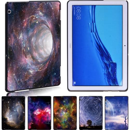 For Huawei MediaPad T3 8/T3 10/T5 10 incn Shockproof Hard Shell Slim Star Space Tablet Case+ Free Stylus