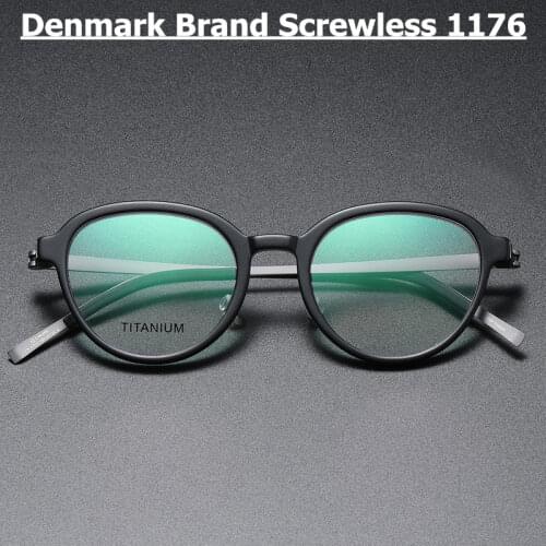 2021 Denmark Brand Eyeglasses Titanium Optical Prescription Glasses Frame Retro Round Ultralight Men Women myopia Eyewear