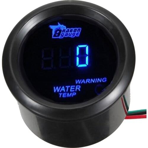 EE support 2" 52mm Black Car Motor Water Temp Temperature Gauge Meter Digital Blue LED Automobiles Hot Sales Car Styling