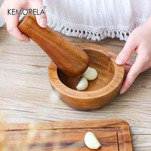 Wooden Garlic Masher Household Grind Coffee Bean Manual Solid Wood Garlic Pepper Grinder Multifunctional Kitchen Garlic Press