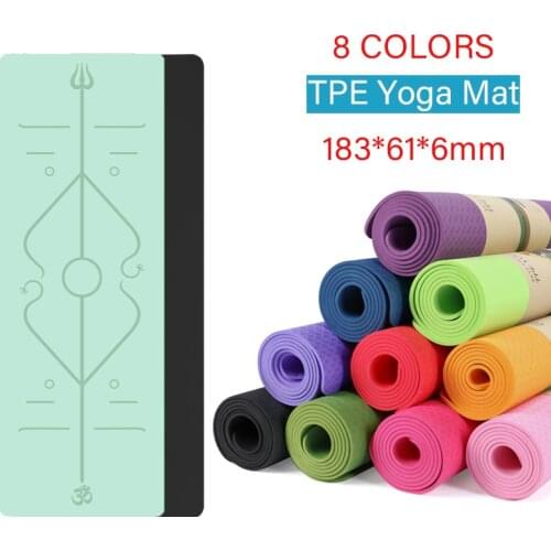 TPE Yoga Double Layer Mat 6mm Thick Double Color Non-slip Exercise Sport Pad for Fitness Gym Home and Pilates Tasteless Pad