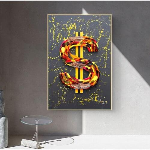 Graffiti Feather Weave Dollars Money Canvas Paintings Wall Art Posters Prints Wall Pictures for Living Room Modern Home Cuadros