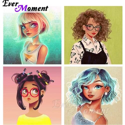Ever Moment Diamond Painting Girl Art Collections Cross Stitching Paintings On The Wall Canvas Handicraft Goods 2021 ASF2315