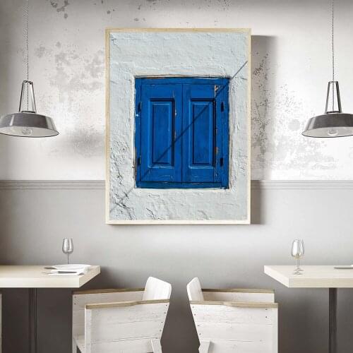 Modular Blue Window Wall Pictures for Living Room Nordic Poster Decorative Painting on The Wall Home Decor No Framed