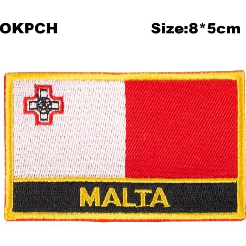 Malta Flag patches stickers on t-shirts military patch heat transfers for clothes PT0112-R