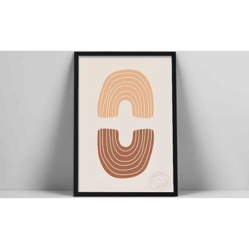 Neutral Rainbow Art Print | Brown Boho Wall Art | Minimal Brown Rainbow Poster | Modern Boho Wall Print | Printoster | Minimal W