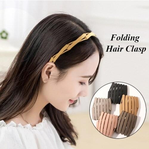 2021 New Portable Foldable Bezel Hairbands Women Headbands Multi-Function Hair Hoop Plastic Hairbands Hair Accessories