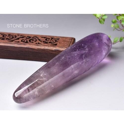 Natural Quartz Crystal Massage Wand Amethyst Quartz Massage Wand Large Healing Crystal Stone Yoni Massage Stick As Women Gift