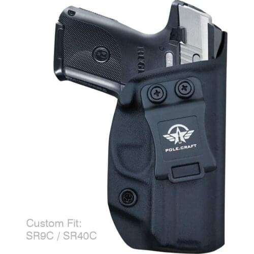 Kydex IWB Gun Holster for Ruger SR9C / Ruger SR40C IWB - Inside Waistband Concealed Carry - Widened Entrance,No Wear, No Jitter