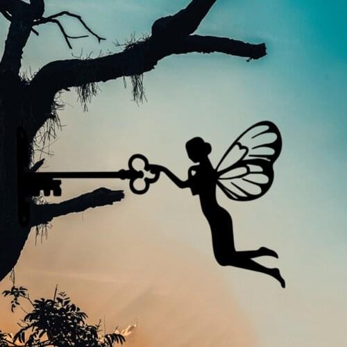 Hollow Silhouette Art Pendant Craft Garden Metal Iron Fairy Home Wall Decoration Hanging Branch Ornament Tree Wall Art