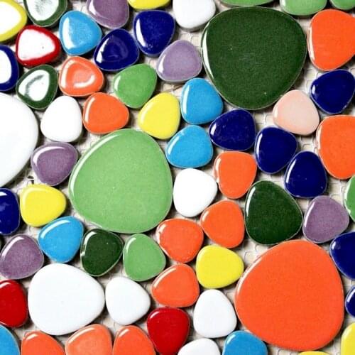 Colorful mixed colors pebble ceramic tile for bathroom shower floor tile kitchen backsplash swimming pool children room brown