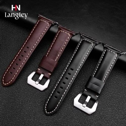 Genuine Leather Bracelet For Apple Watch Band 42mm 38mm / 44mm 40mm Series 5 4 3 2 1 For Apple Watch Strap iWatch Watchband