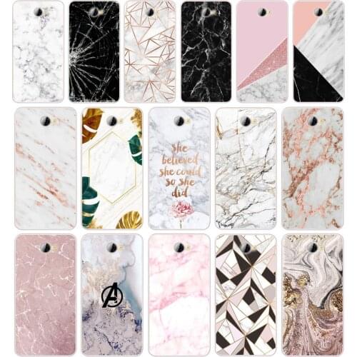 58Pink white blue marble Silicone TPU Cover Phone Case On Case For Huawei Y3 II Y5 II Nova 5T GR3 P40 Lite E Case Soft