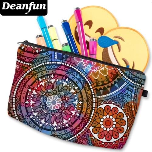 Deanfun 3D Printed Colorful Flowered Mandala Makeup Bag Adorable Girls Funny Small Cosmetic Bag For Women D51555