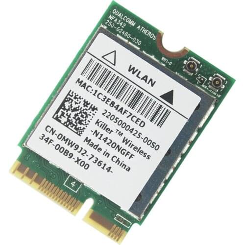 Killer 1420 N1420NGFF 802.11ac + BT4.0 867Mbps WIFI WLAN Card N1420 0MW9J2 NGFF for DELL ALIENWARE 15 17 Toshiba Sony Samsung