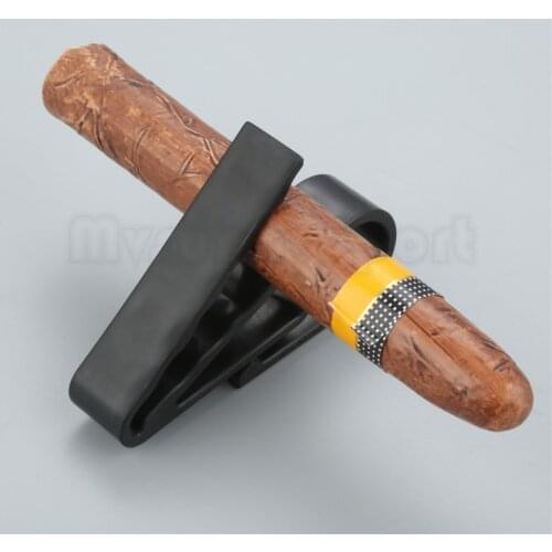 Yellow/Black Portable Bottle Golfer Cart Cigar Cigarette Holder Clip Golf Accessories Black Plastic Golfer Cigar Clips Holder