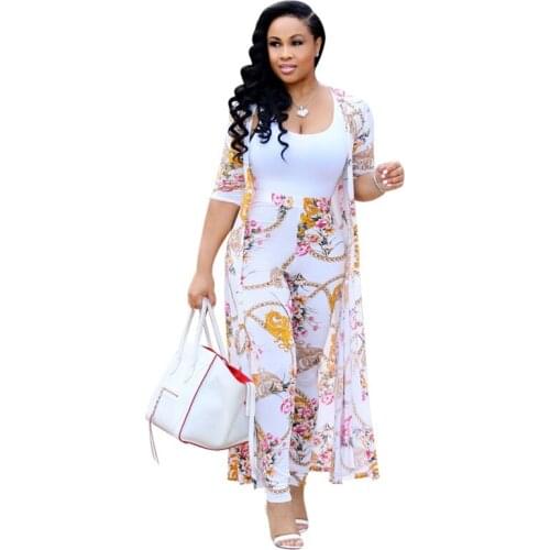 4XL Plus Size 2021 Summer Women Clothing Suit Long Sleeve Leopard Floral Print Cardigans+High Waist Legging Pants 2 Piece Set