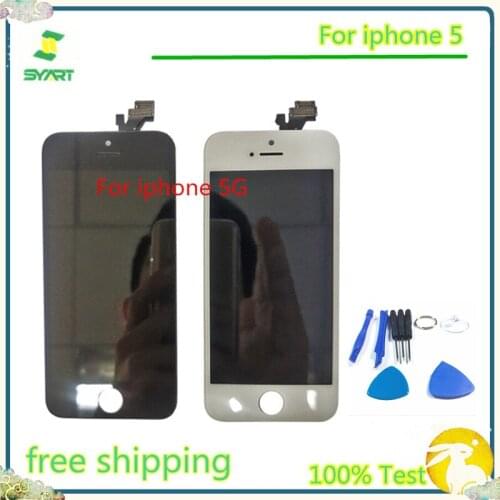 LCD For iphone5 100% Tested AAA Quality LCD Display + Touch Screen Digitizer Assembly Replacement Accessories For iphone 5 5G