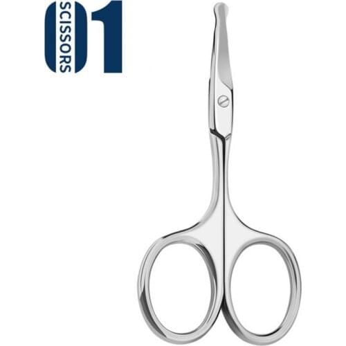 1PC Facial Hair Scissors Round/Pointed Professional Stainless Steel Mustache Nose Hair Beard Eyebrow Eyelashes Trimming Clipper