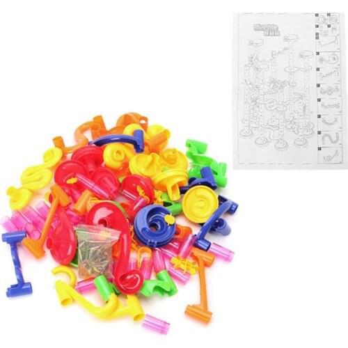 105Pcs/Set Race Game Run Plastic Maze Balls Track House Building Block Toys
