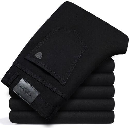 2021 SULEE Brand Classic Business Jeans Fashion Casual Primary Color Slim Fit Small Straight Male Trousers Denim Pants Brand