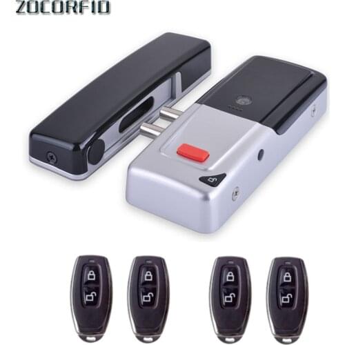 433MHZ Home Door Lock Kit Remote Control Keyless Entry Electronic Lock Smart Wireless Anti-Theft Deadbolt Access Control System