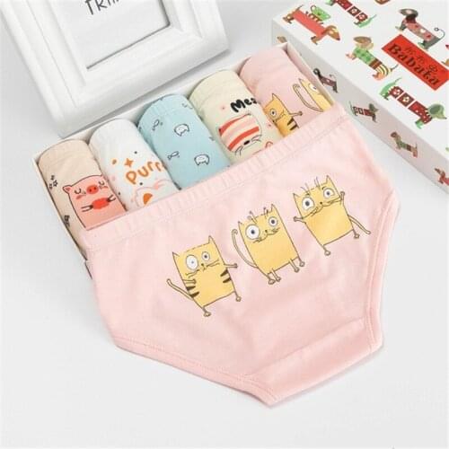 5Pcs/Lot Cotton Baby Girls Briefs Teenage Panties for Girls Kids Briefs Shorts Girls Underwear Children Underpants Clothes