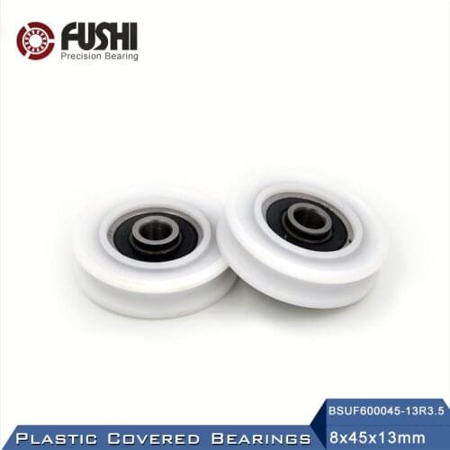 6000 2RS Ball Bearing Covered With POM Plastic 8*45*13 mm ( 2 PCS ) Plastic Pulley Bearings 6000 RS