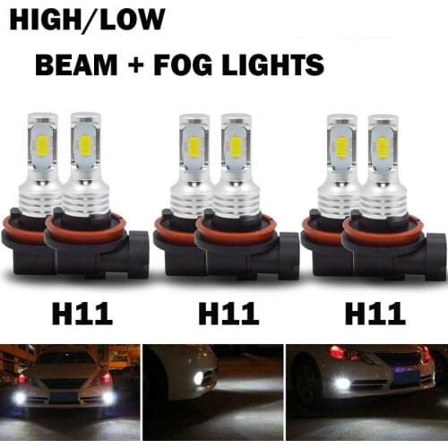 6X Combo LED Headlights High Low Beam Fog Lights for Toyota Tacoma 2016-2020 6000K