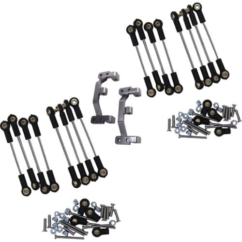 8Pack 1/16 RC Aluminum Alloy Rod Link Linkage for WPL B1 B14 B24 C14 C24 Model Crawler Buggy Trucks Replacement Parts