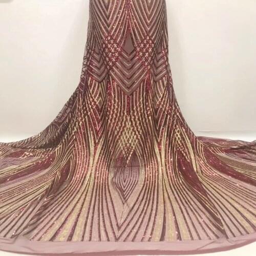 African Lace Fabric With Sequins Embroidery 2021 High Quality French Tulle Net Lace Material For Nigeria Wedding Party 5Yards